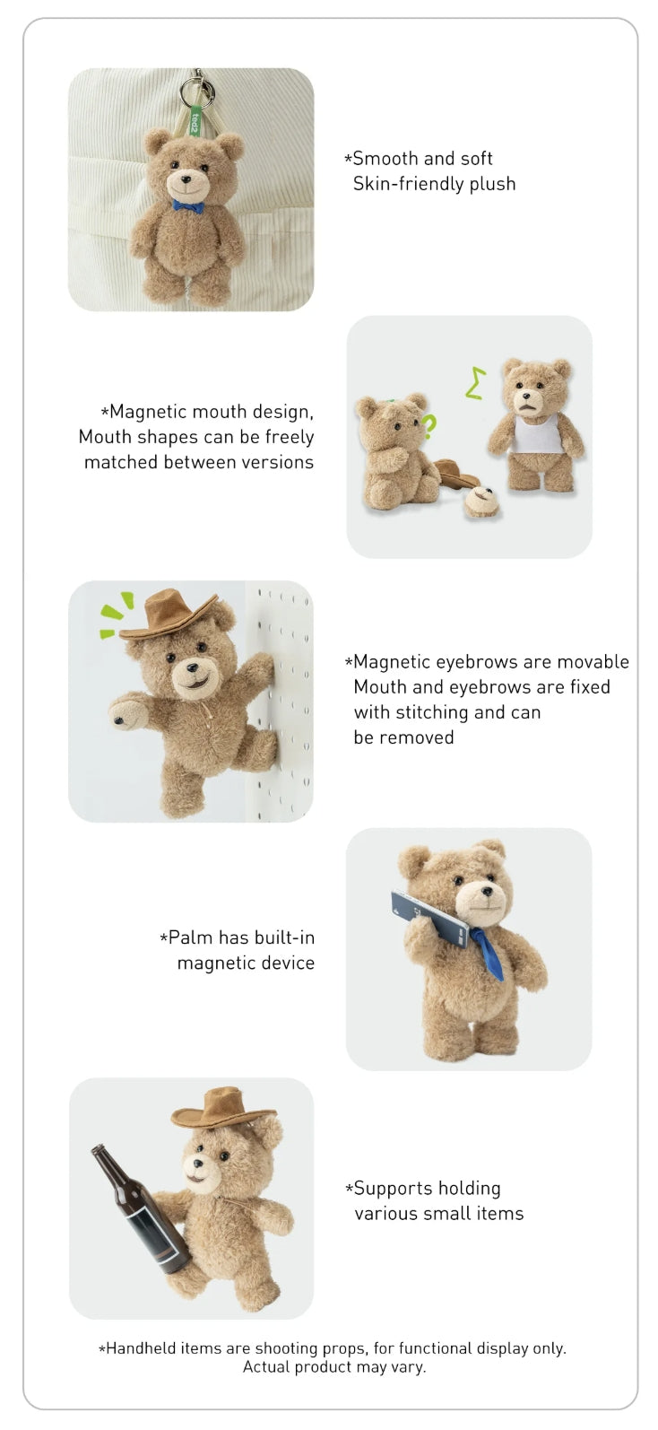 Ted2 Teddy Bear Action Plush Pendant