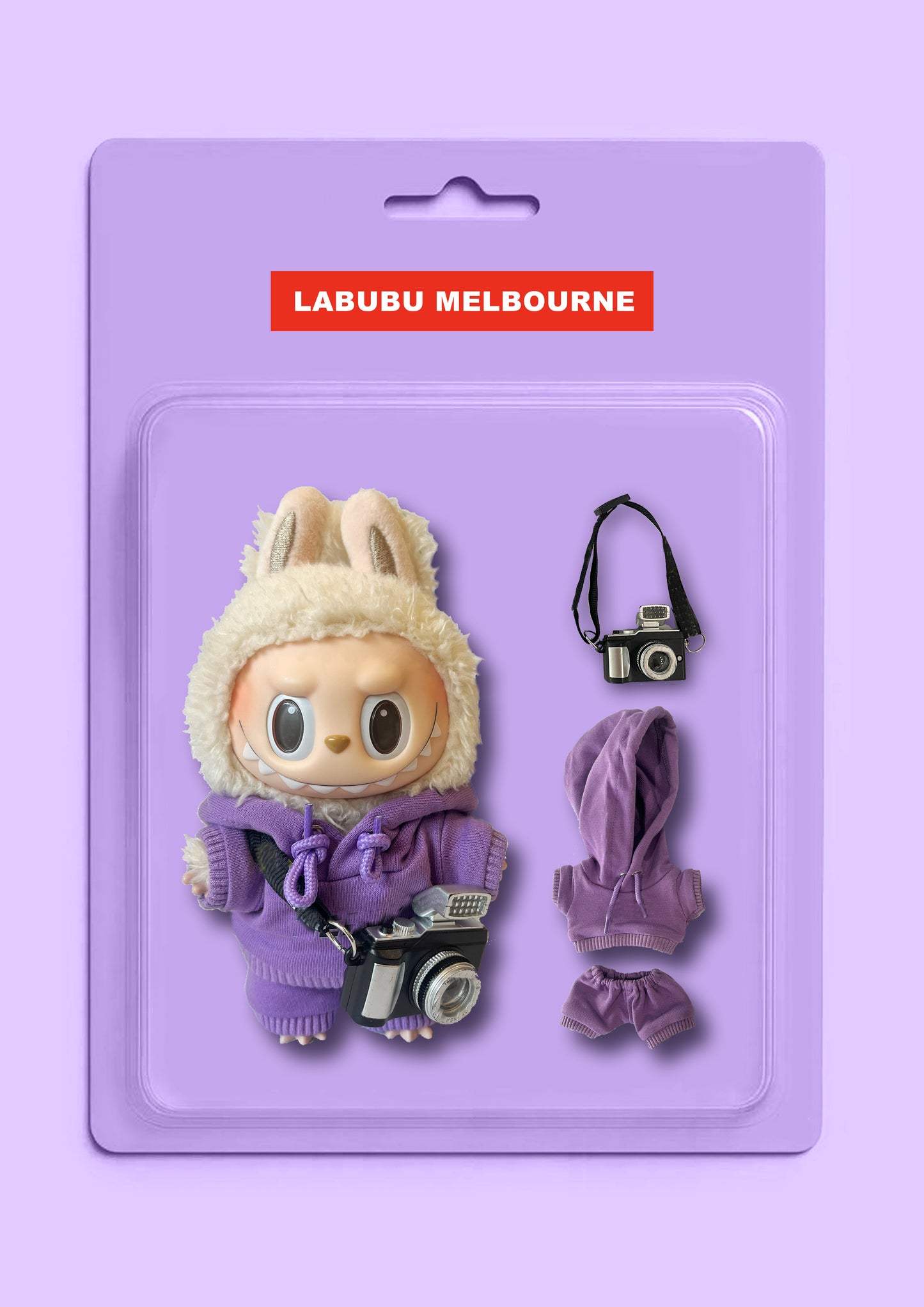 Labubu Outfit Sporty Style Purple Hoodie Set