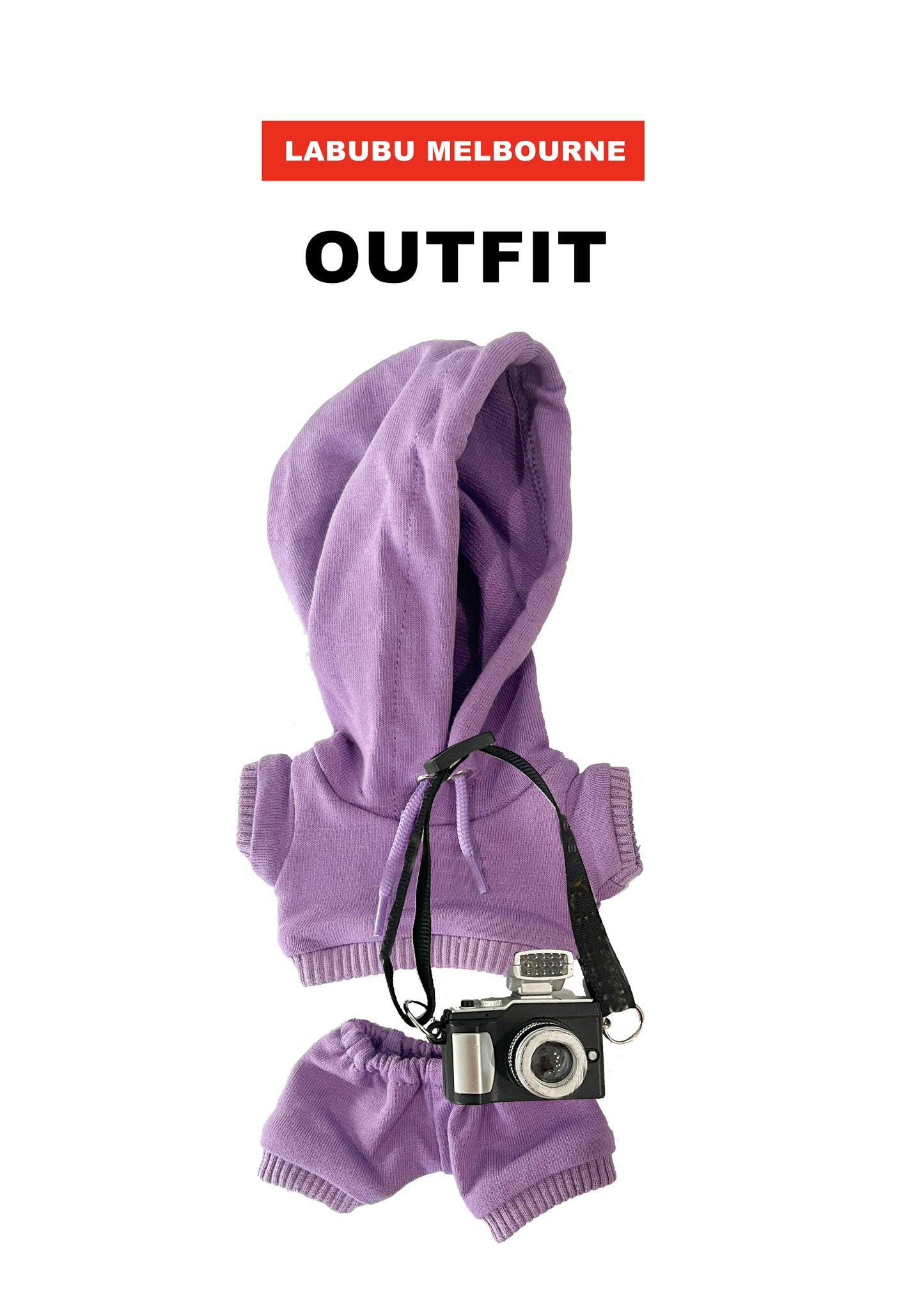 Labubu Outfit Sporty Style Purple Hoodie Set