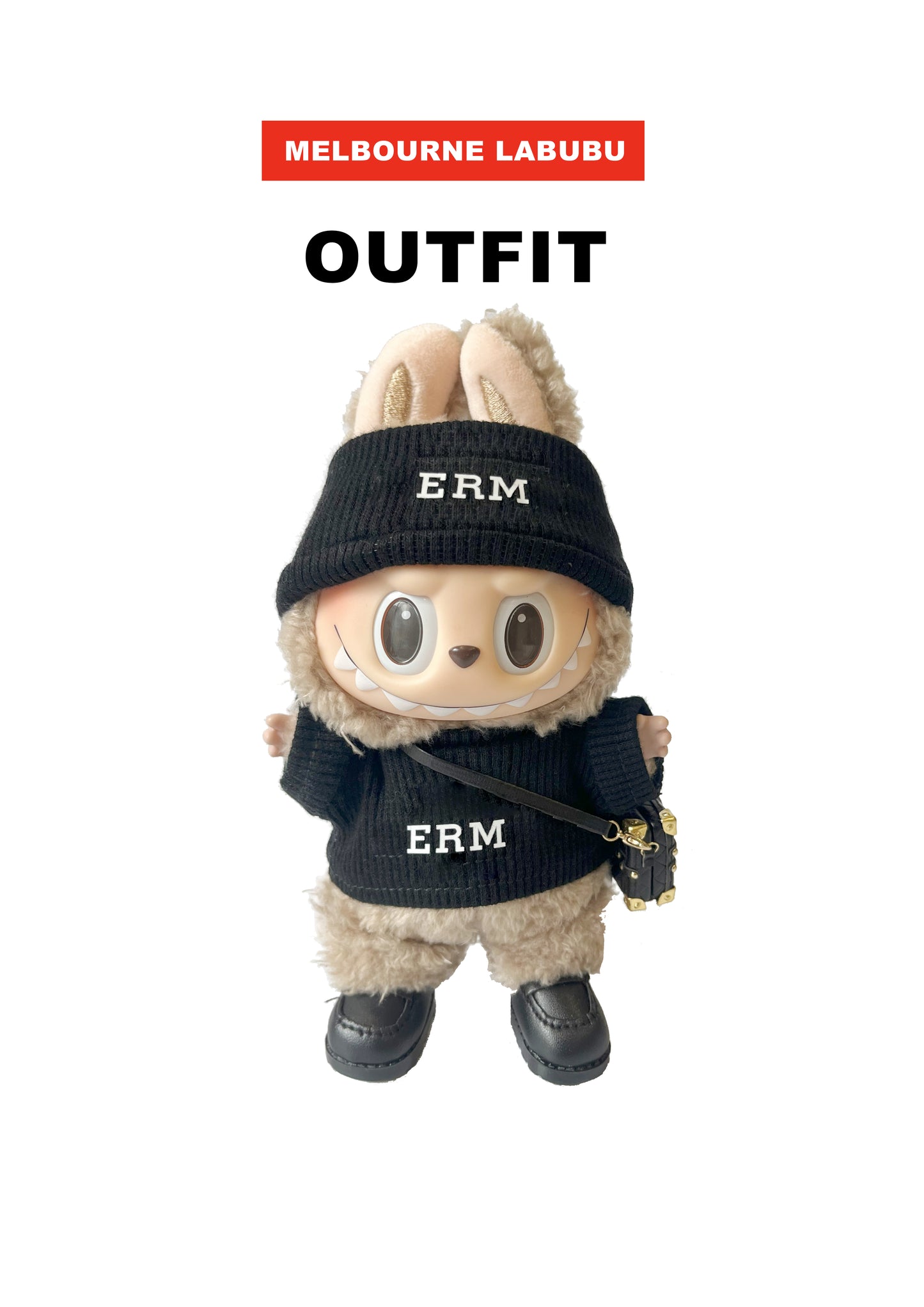 Labubu Outfit ｜Hermes Inspired Look Classic Sports Style ｜Sweater + Hat + Mini Bag + Shoes