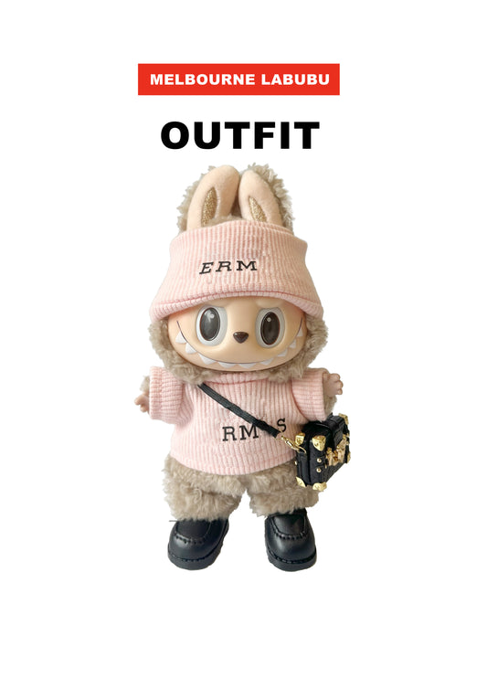 Labubu Outfit ｜Hermes Inspired Look Classic Sports Style ｜Sweater + Hat + Mini Bag + Shoes