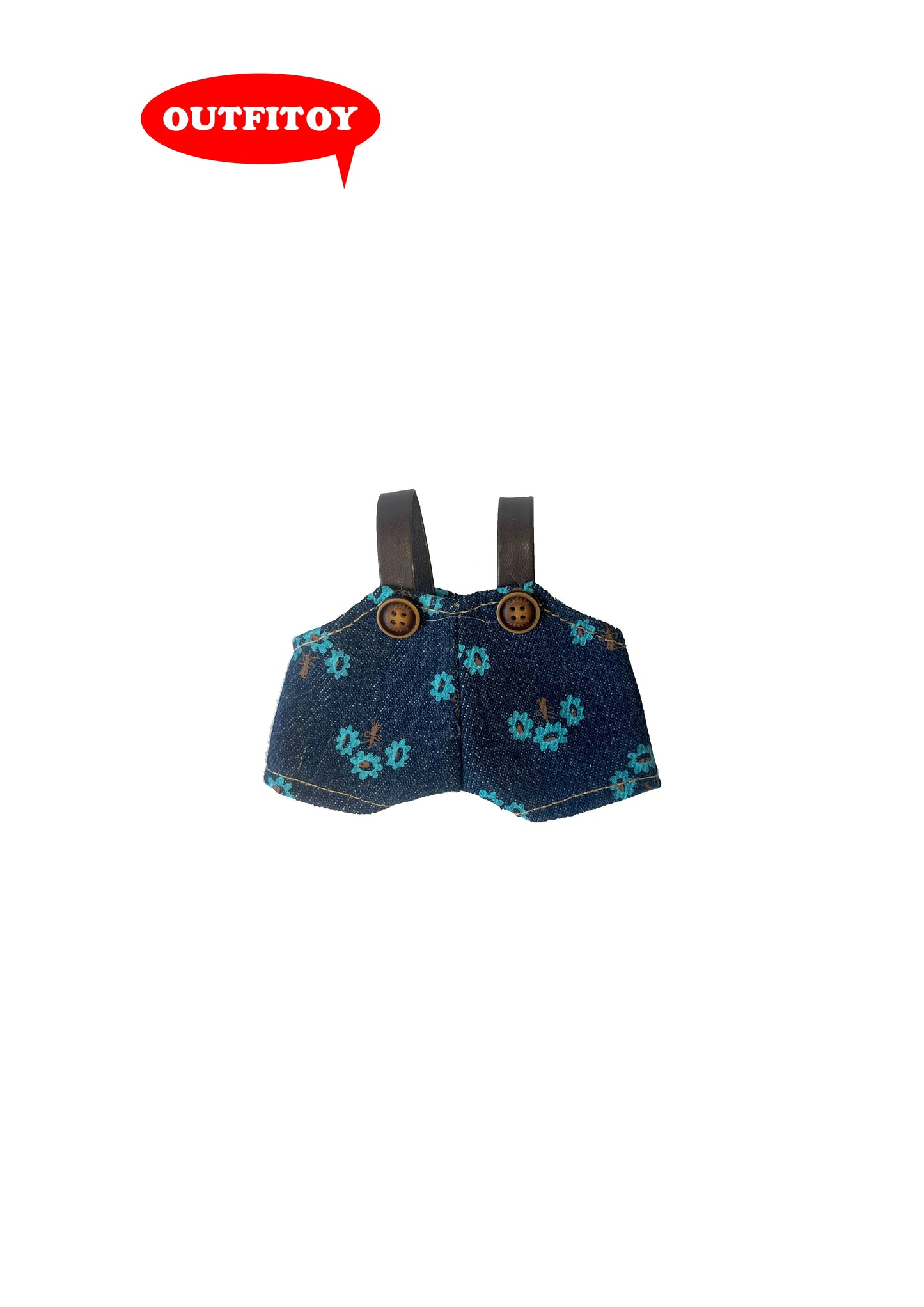 Labubu Outfit | Printed Denim Overalls/ Star-Patterned Denim Pants | Single Item