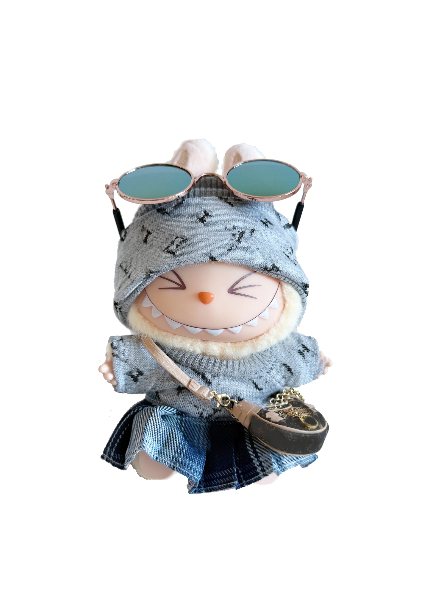 Labubu outfit France Inspired Look Grey sporty Set