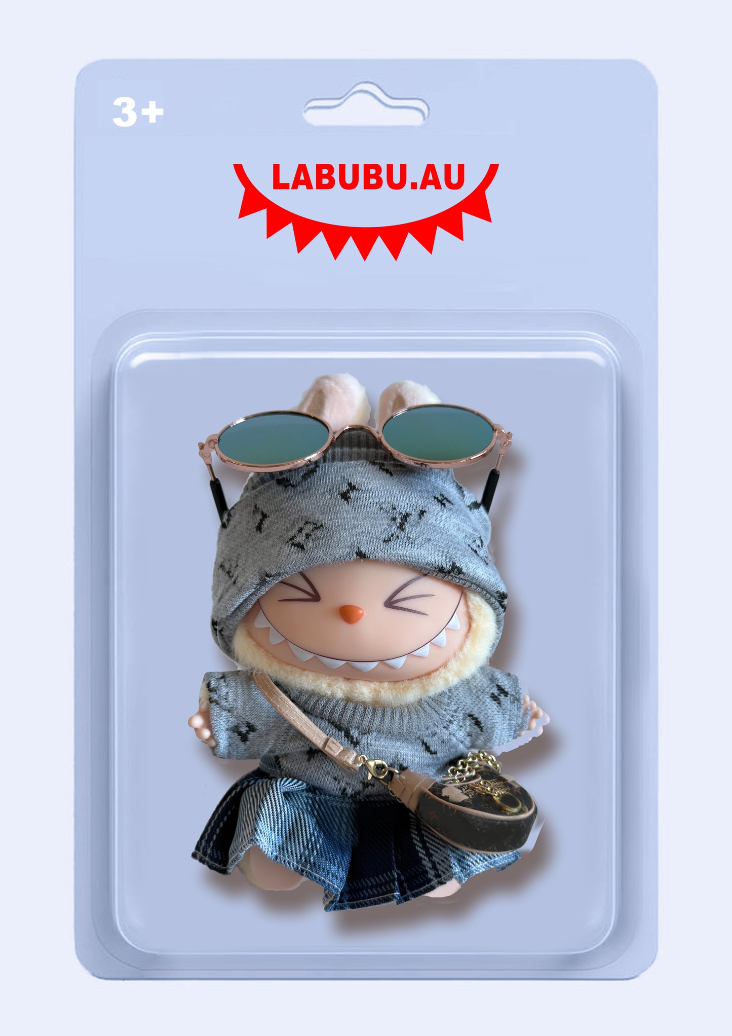 Labubu outfit France Inspired Look Grey sporty Set