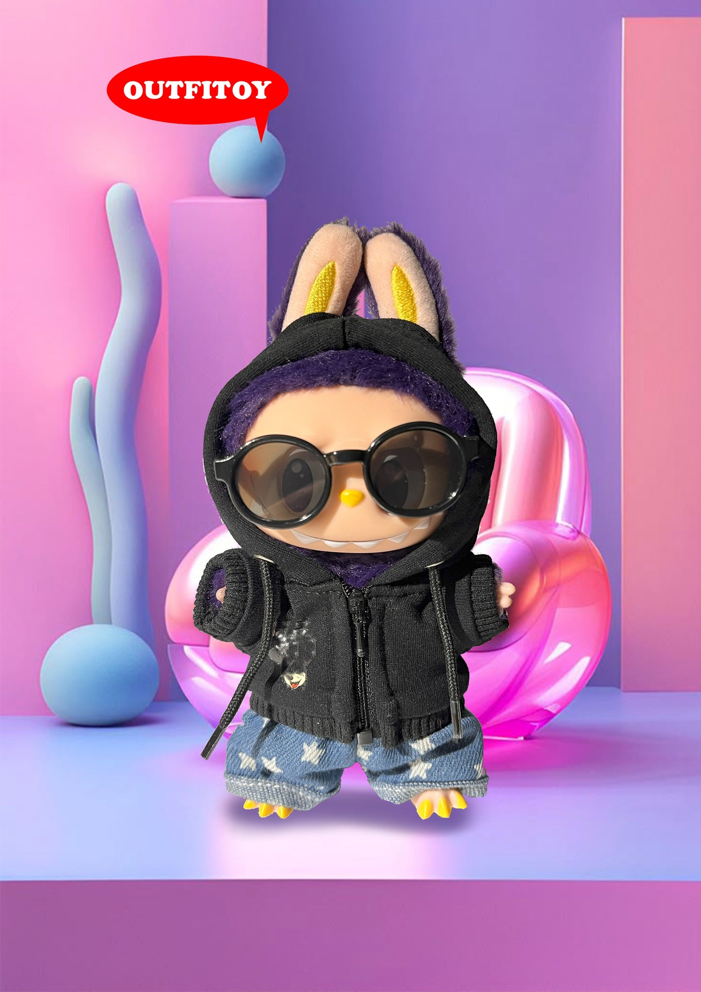Labubu Mickey Mouse Hoodie Street Style