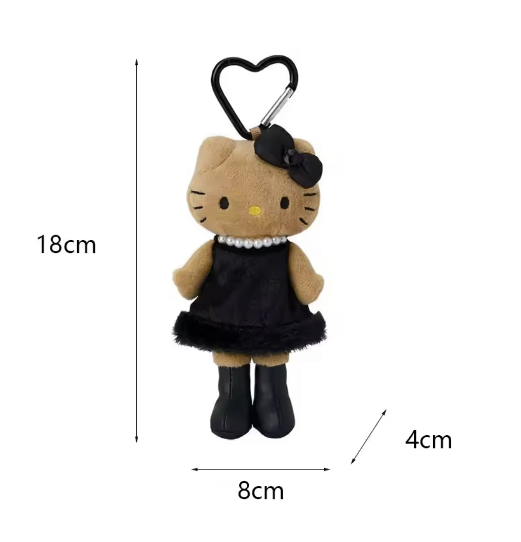 SANRIO x Kiddyland Gogo Gal Hello Kitty Tanned Long Leg Black Mascot Holder Keychain