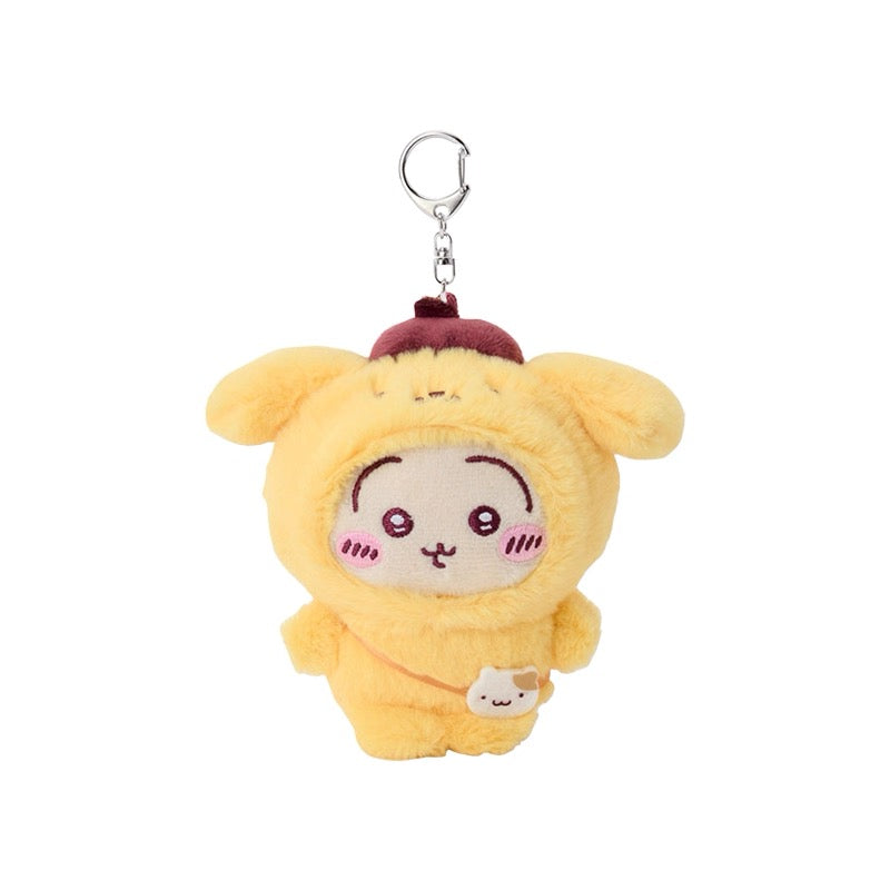 Sanrio × Chiikawa Collaboration Plush Keychain – Pompompurin & Hello Kitty
