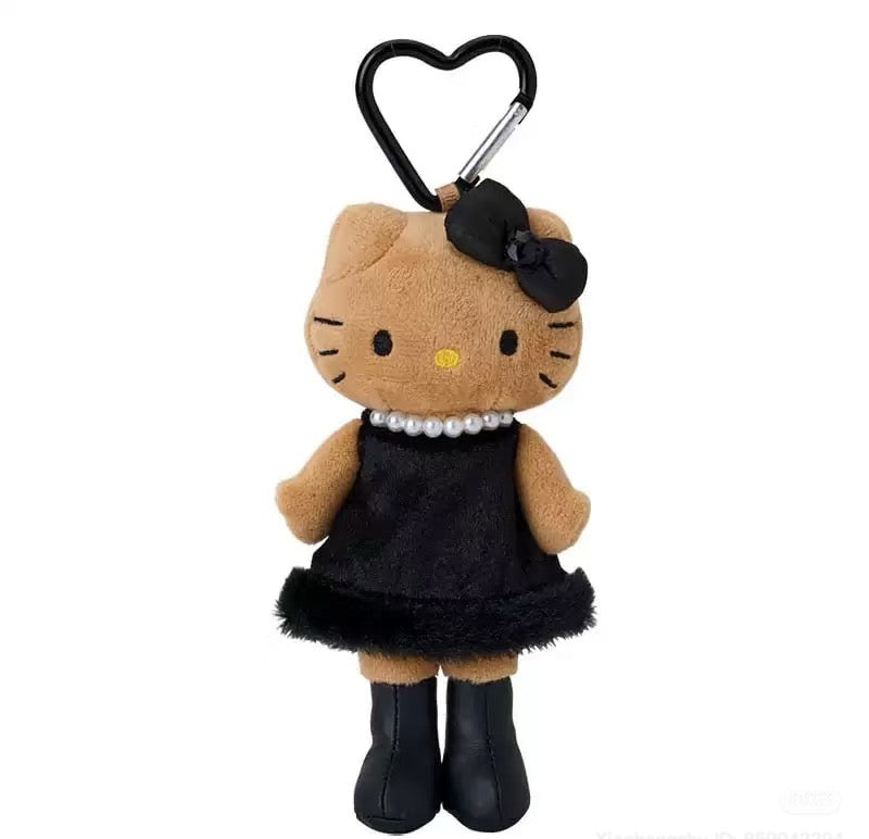 SANRIO x Kiddyland Gogo Gal Hello Kitty Tanned Long Leg Black Mascot Holder Keychain